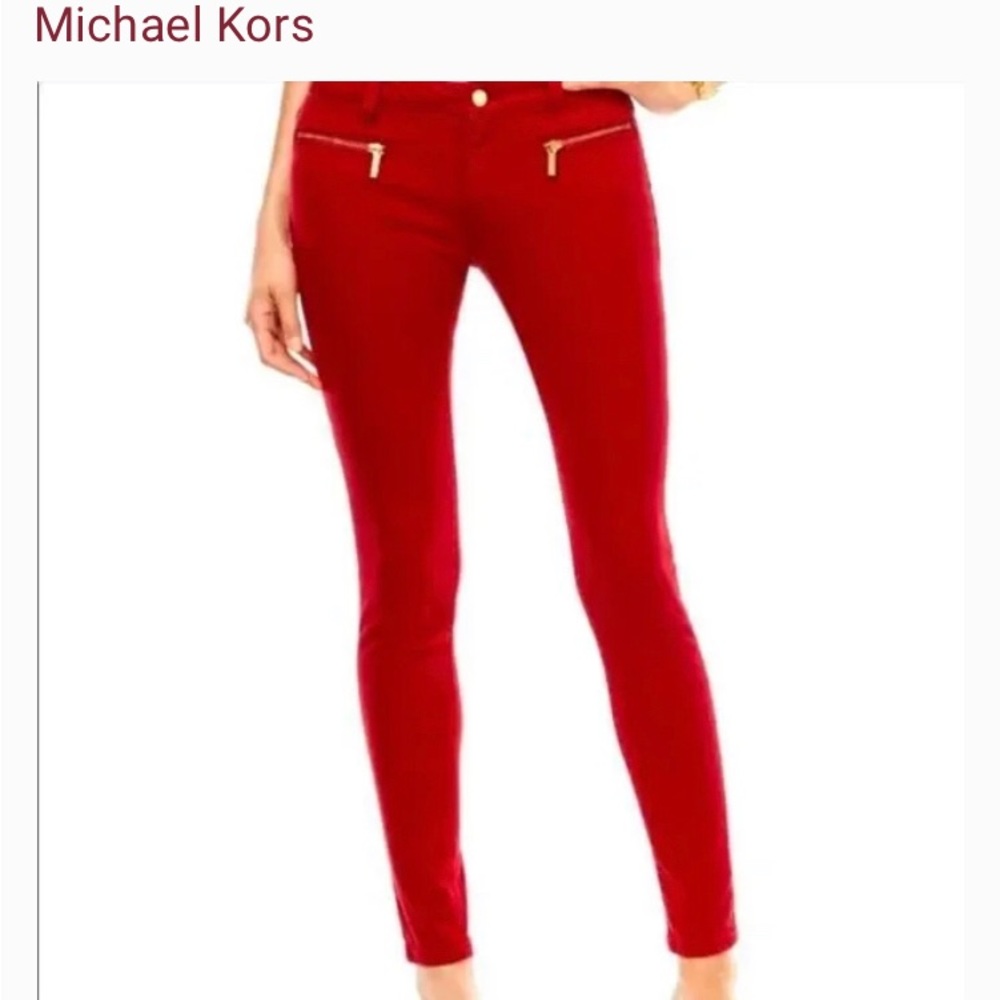 Micheal Kors Red Jeans Size 4 NWT